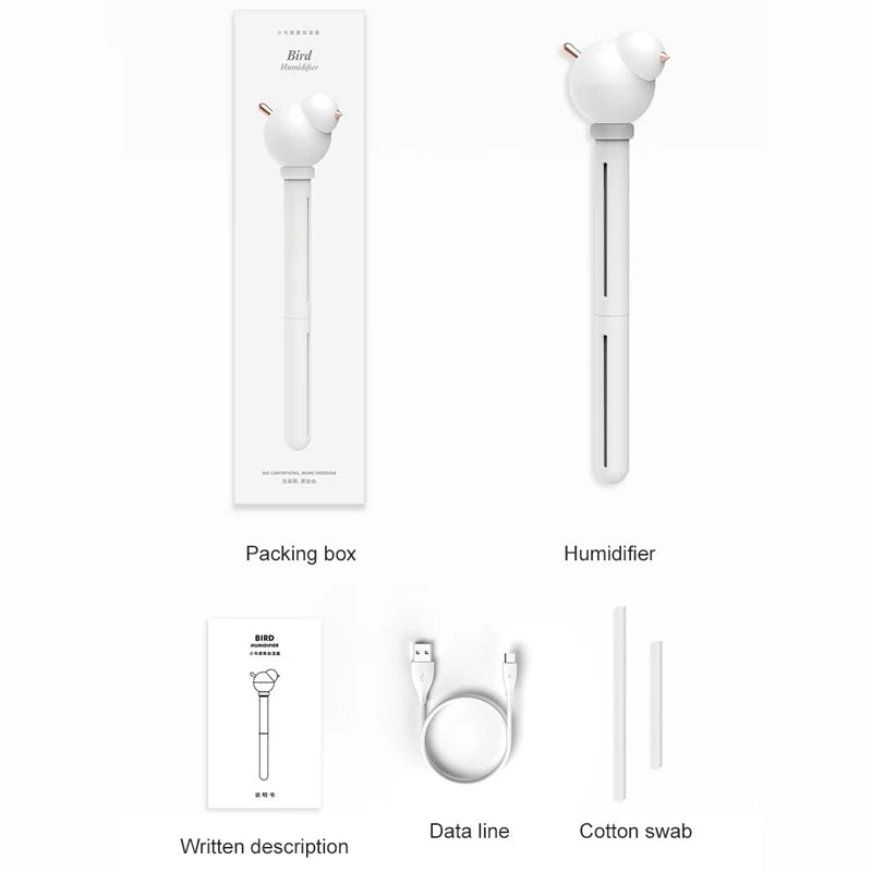 Humidificador de Ar USB com Luz LED | Difusor de Aromas Silencioso para Casa, Escritório e Carro