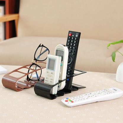 Organizador de Controles Remotos e Acessórios de Mesa com 4 Compartimentos – Porta Objetos Multiuso em Plástico